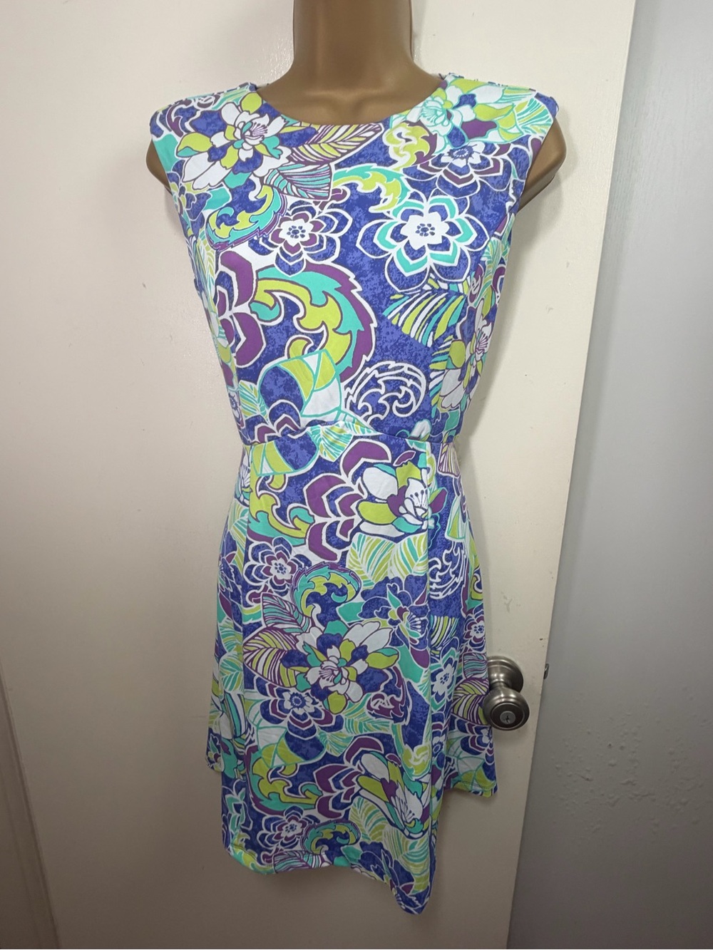 Title Nine Purple, Blue, Steadfast Floral 4Way Stretch Activewear Dress XS NWT